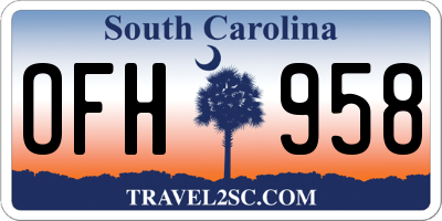 SC license plate OFH958
