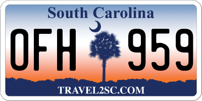 SC license plate OFH959
