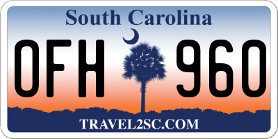 SC license plate OFH960