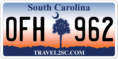 SC license plate OFH962
