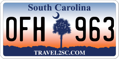 SC license plate OFH963