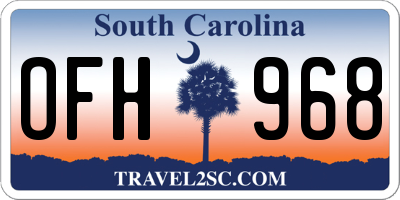 SC license plate OFH968