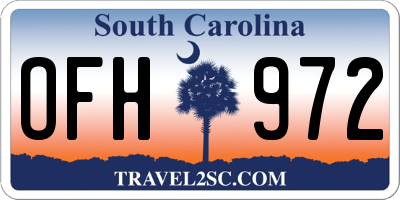 SC license plate OFH972