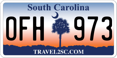 SC license plate OFH973