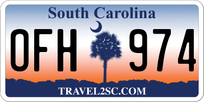 SC license plate OFH974