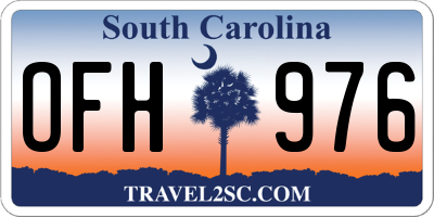 SC license plate OFH976