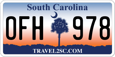 SC license plate OFH978