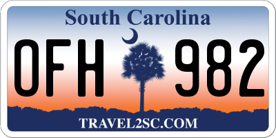 SC license plate OFH982