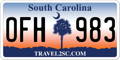 SC license plate OFH983
