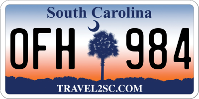 SC license plate OFH984