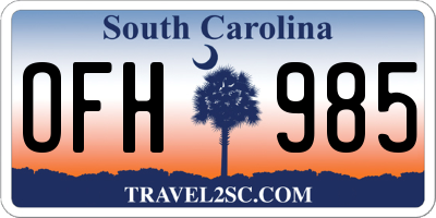 SC license plate OFH985