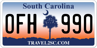 SC license plate OFH990