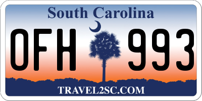 SC license plate OFH993