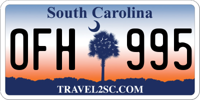 SC license plate OFH995