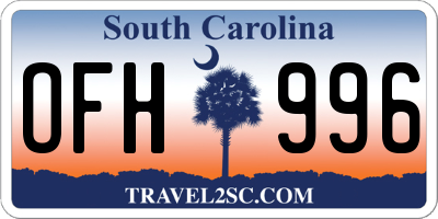 SC license plate OFH996