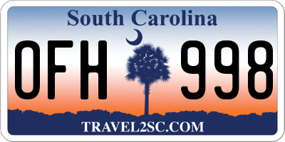 SC license plate OFH998