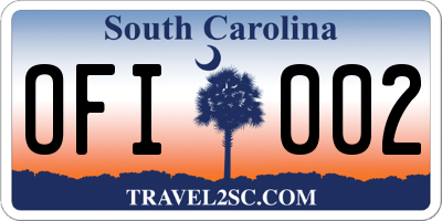 SC license plate OFI002