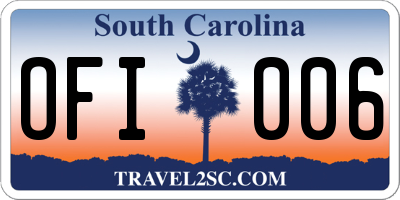 SC license plate OFI006