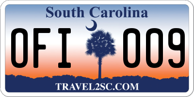 SC license plate OFI009