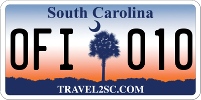 SC license plate OFI010