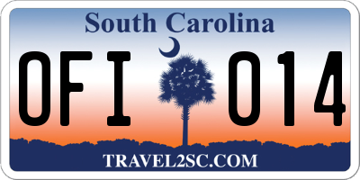 SC license plate OFI014