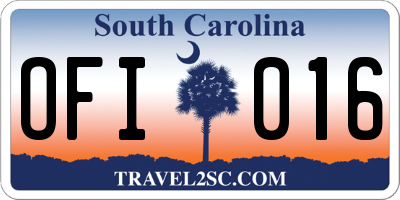 SC license plate OFI016
