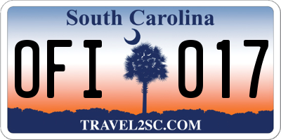 SC license plate OFI017