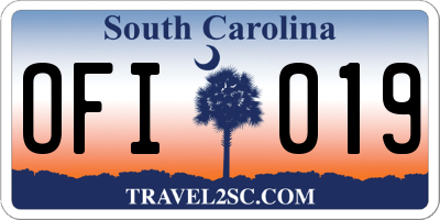 SC license plate OFI019