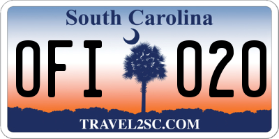 SC license plate OFI020