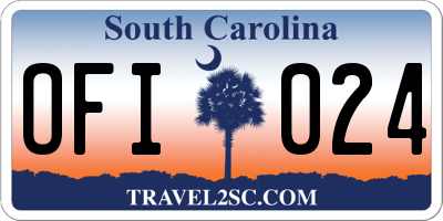 SC license plate OFI024