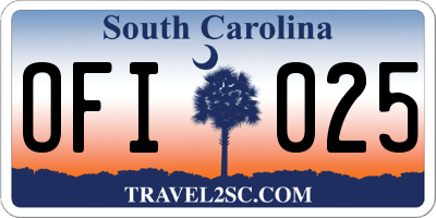 SC license plate OFI025