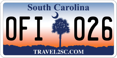 SC license plate OFI026