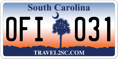SC license plate OFI031