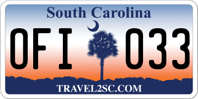 SC license plate OFI033