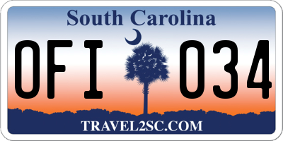 SC license plate OFI034