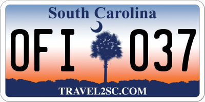 SC license plate OFI037