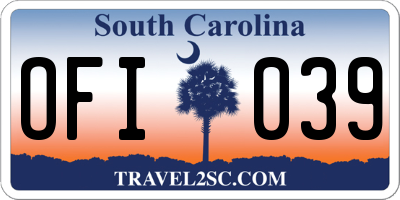 SC license plate OFI039