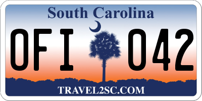 SC license plate OFI042