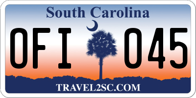 SC license plate OFI045