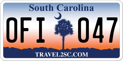 SC license plate OFI047