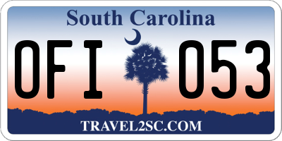 SC license plate OFI053