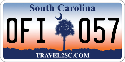 SC license plate OFI057