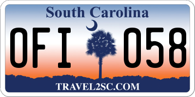 SC license plate OFI058
