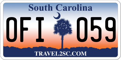 SC license plate OFI059