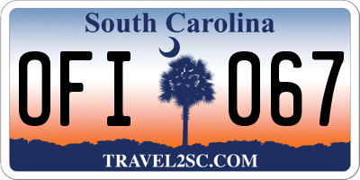 SC license plate OFI067