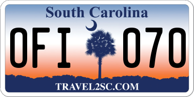 SC license plate OFI070