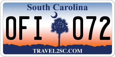 SC license plate OFI072