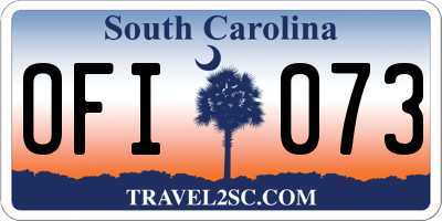SC license plate OFI073
