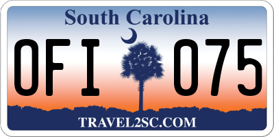SC license plate OFI075