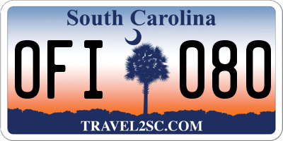 SC license plate OFI080